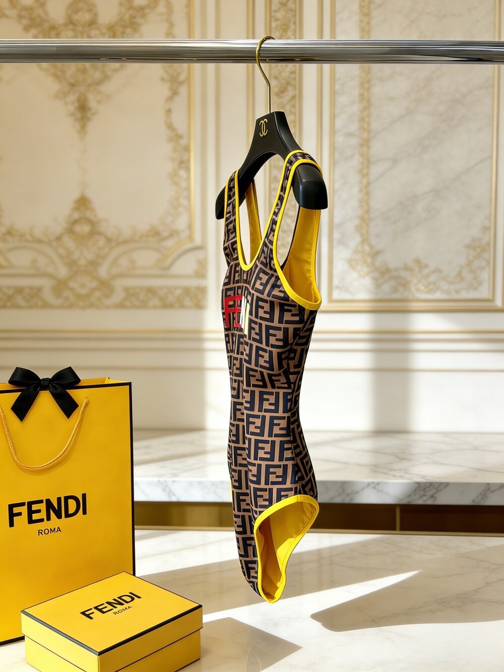 Fendi Monogram One Piece Swimsuit - Picture 4 of 6